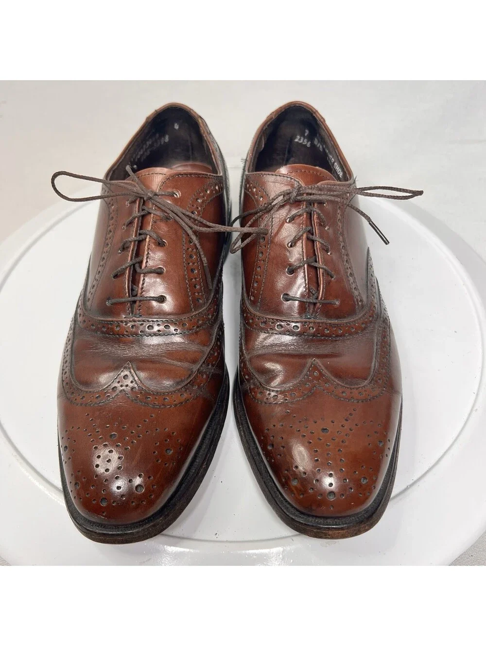 Sanitized Comfort Plus Leather WingTip Dress Shoes Oxfords Men’s Size 7 - USA